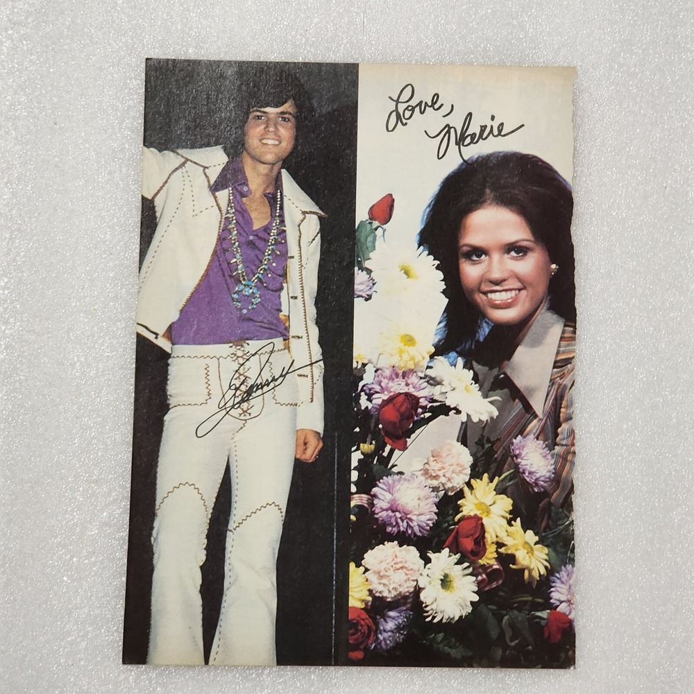 Donny & Marie Osmond flowers vintage poster pinup clipping 8x10 1970s